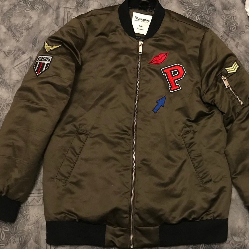 Satin/silk green bomber jacket